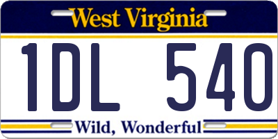 WV license plate 1DL540