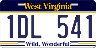 WV license plate 1DL541
