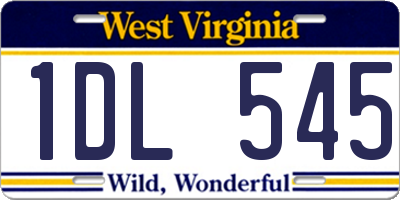 WV license plate 1DL545