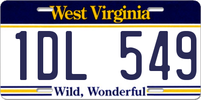 WV license plate 1DL549