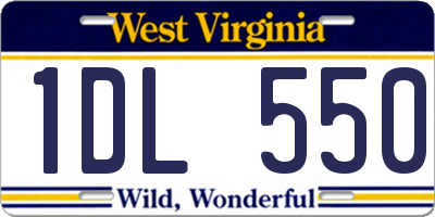 WV license plate 1DL550