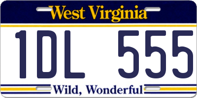 WV license plate 1DL555