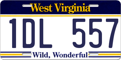 WV license plate 1DL557