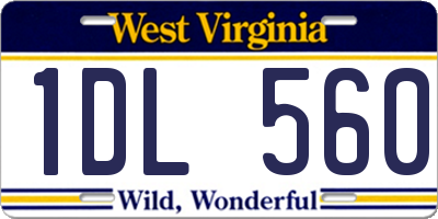 WV license plate 1DL560