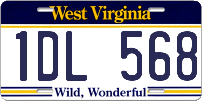 WV license plate 1DL568