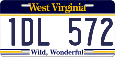 WV license plate 1DL572