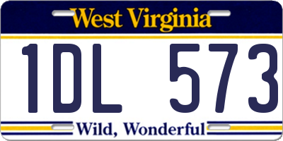 WV license plate 1DL573