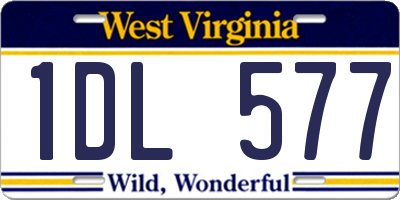 WV license plate 1DL577