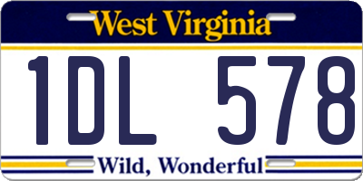 WV license plate 1DL578