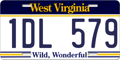 WV license plate 1DL579