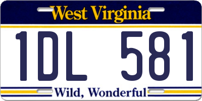 WV license plate 1DL581
