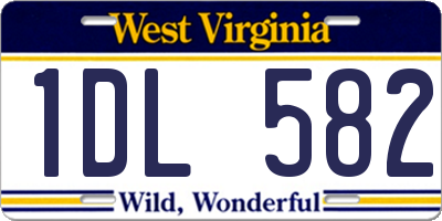WV license plate 1DL582
