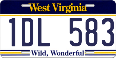 WV license plate 1DL583