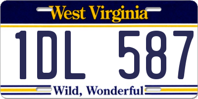 WV license plate 1DL587