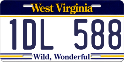 WV license plate 1DL588