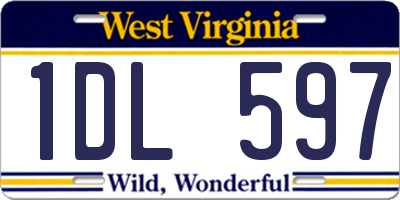 WV license plate 1DL597