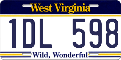 WV license plate 1DL598
