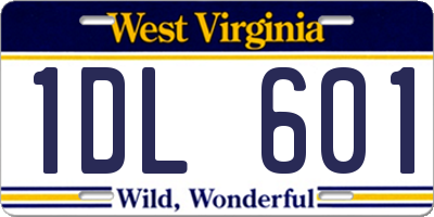 WV license plate 1DL601