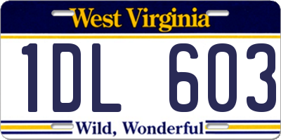 WV license plate 1DL603