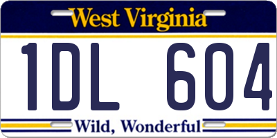 WV license plate 1DL604