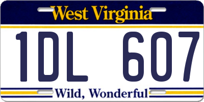 WV license plate 1DL607