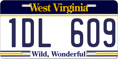 WV license plate 1DL609