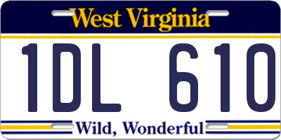 WV license plate 1DL610