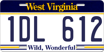 WV license plate 1DL612