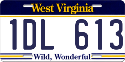 WV license plate 1DL613