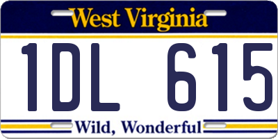 WV license plate 1DL615