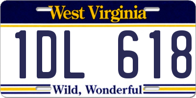 WV license plate 1DL618
