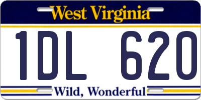 WV license plate 1DL620