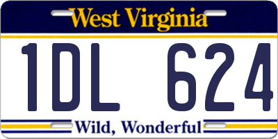 WV license plate 1DL624