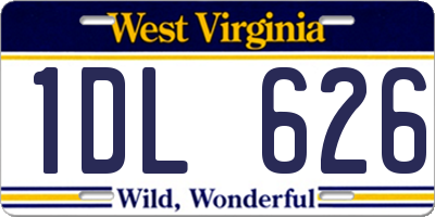 WV license plate 1DL626