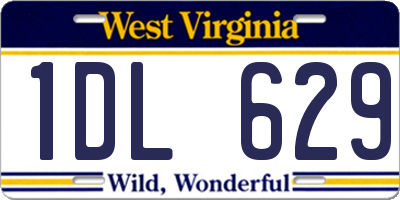WV license plate 1DL629