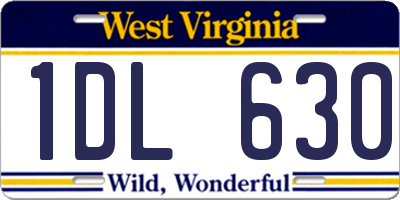 WV license plate 1DL630