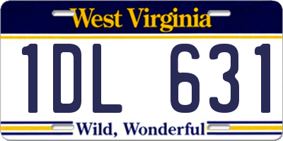 WV license plate 1DL631