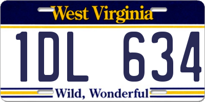 WV license plate 1DL634