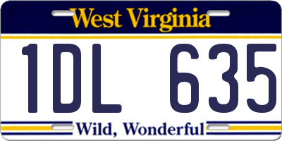 WV license plate 1DL635