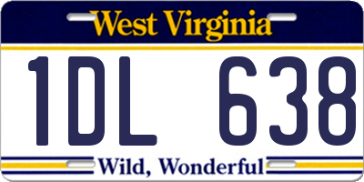WV license plate 1DL638