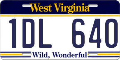 WV license plate 1DL640