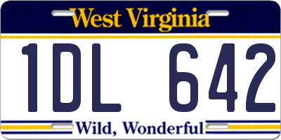 WV license plate 1DL642