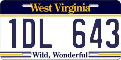 WV license plate 1DL643