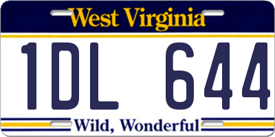 WV license plate 1DL644