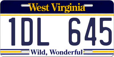 WV license plate 1DL645