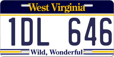 WV license plate 1DL646