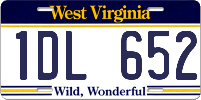 WV license plate 1DL652