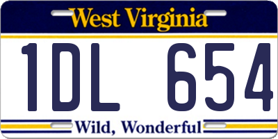 WV license plate 1DL654