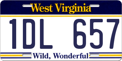 WV license plate 1DL657