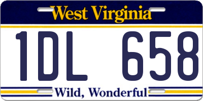 WV license plate 1DL658